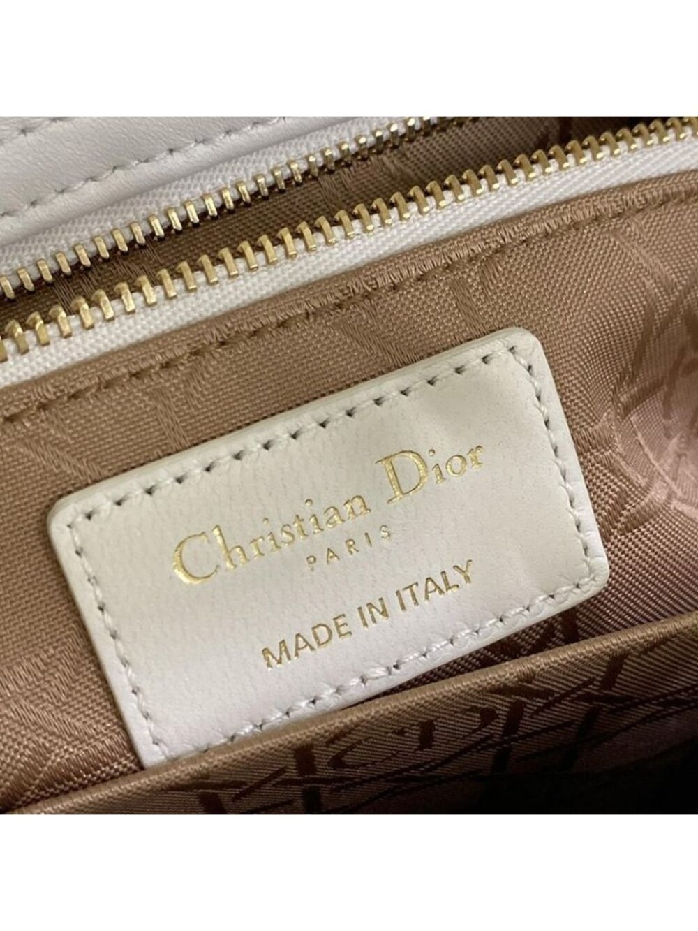 Dior Handbag Lady Small MY Abcdior White Gold Lambskin - Picture 12 of 15